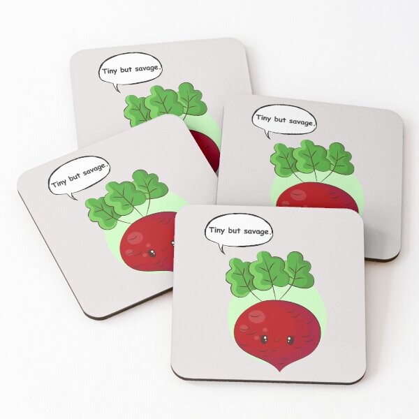 Item preview, Tiny but Savage Radish Sticker | Cute Kawaii Radish Cartoon Character Design designed and sold by RositaArtStudio.
