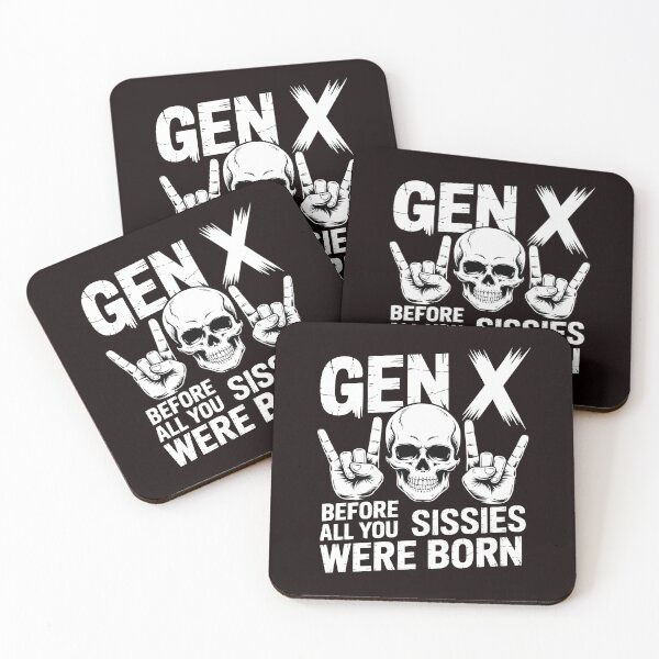 Item preview, X Generation Before All You Sissie Were Born – Badass Rock Hand Skull Design designed and sold by Redgiant87x.