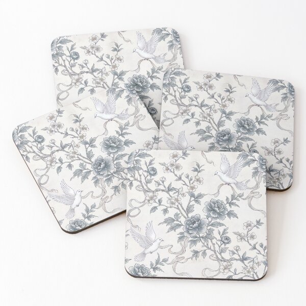 Item preview, Wedding Ribbons and Doves with Peonies designed and sold by Maria Dryfhout.