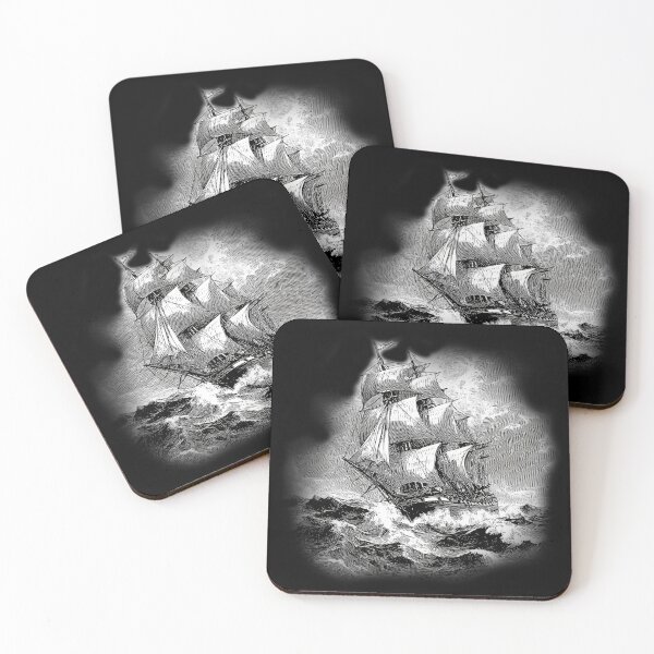 Item preview, Vintage Sailing Ship White Line Engraving. designed and sold by Mr Lee.