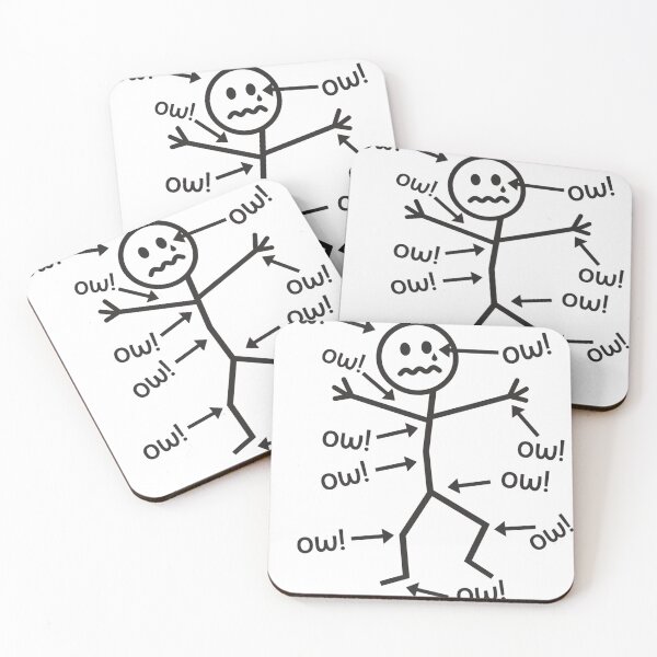 Item preview, Ow! It All Hurts - Funny Body Pain Stick Figure Diagram designed and sold by JossDesign15.