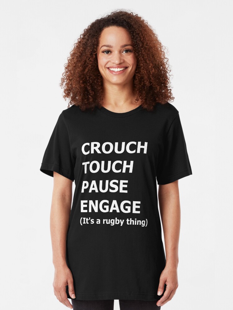 Touch Pause Crouch Engage Funny Rugby Scrum T-Shirt TShirt Rugby Gift