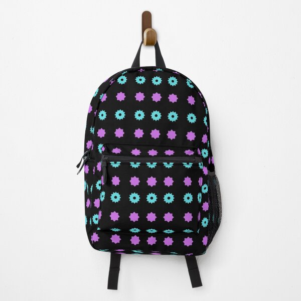 Item preview, Turquoise Cogs and Magenta Stars on Black background pattern designed and sold by fev-rocks.