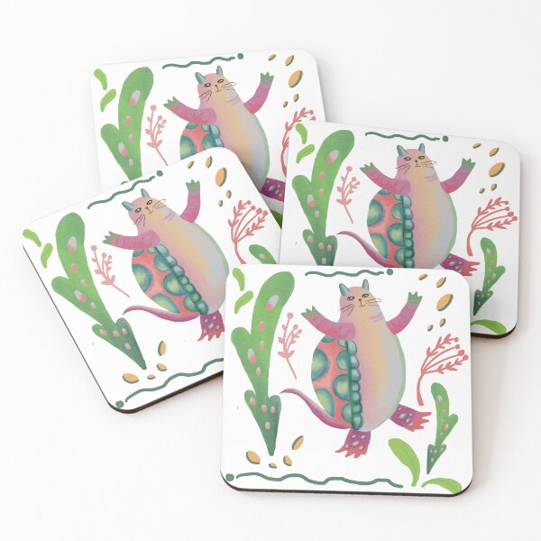 Item preview, Whimsical Cat Turtle Hybrid in Enchanted Garden designed and sold by FaliushART.
