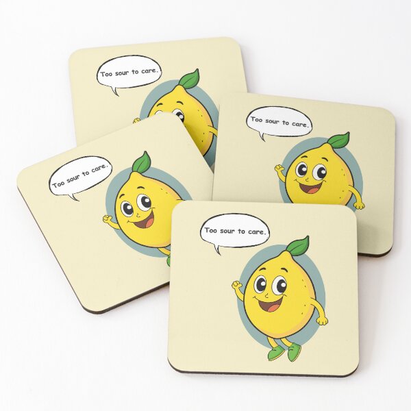 Item preview, Too Sour to Care Lemon Sticker | Cute Kawaii Lemon Cartoon Character Design designed and sold by RositaArtStudio.