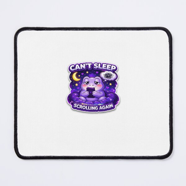 Item preview, Cute Purple Frog Scrolling Again Can't Sleep Funny Night Phone Addiction Sticker designed and sold by Digital_products_0111.