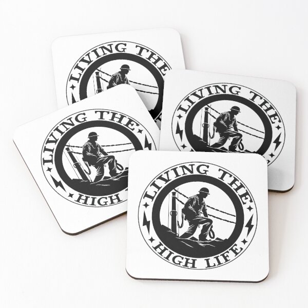 Item preview, Living The High Life Lineman - Funny Electrician Utility Trade designed and sold by FuzionRaptor.
