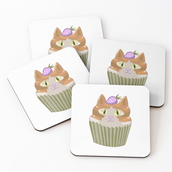 Item preview, Orange cat cupcake dessert designed and sold by Spotted Doodles.