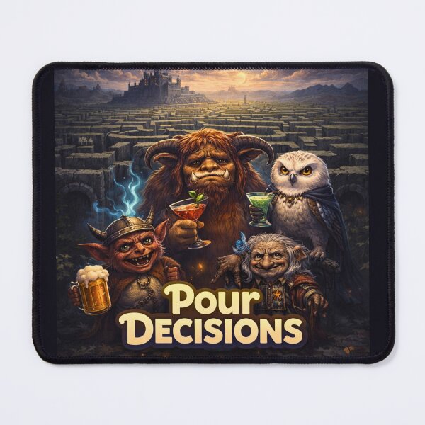 Item preview, Pour Decisions Labyrinth Logo — Dark Fantasy Bar Art designed and sold by A Sinister Sly.