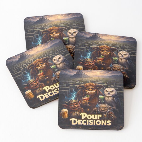 Item preview, Pour Decisions Labyrinth Logo — Dark Fantasy Bar Art designed and sold by A Sinister Sly.