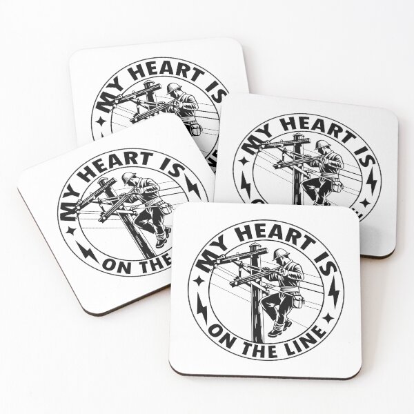 Item preview, My Heart Is On The Line - Cute Electrician Lineman Partner Pride designed and sold by FuzionRaptor.