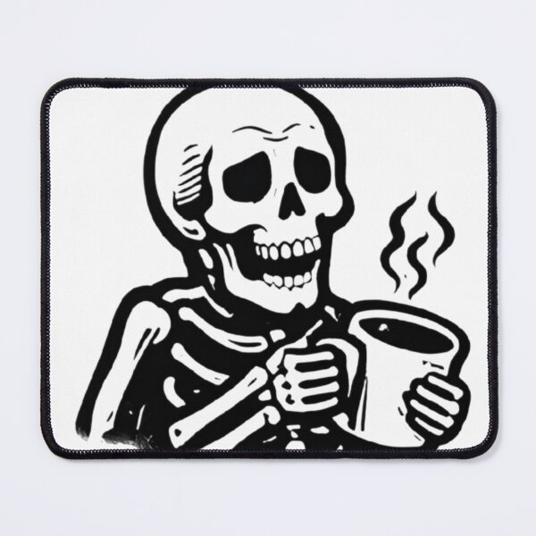 Item preview, Skeleton drinking hot coffee  designed and sold by Mbk Studios.
