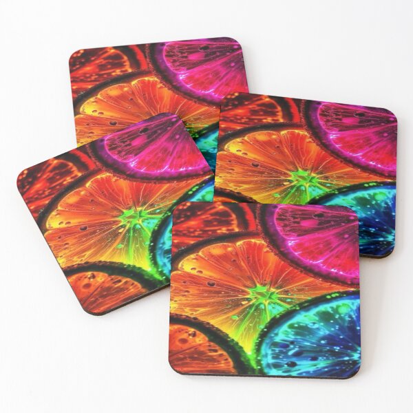 Item preview, Colorful neon citrus lemon slices designed and sold by NivyasArtistry.