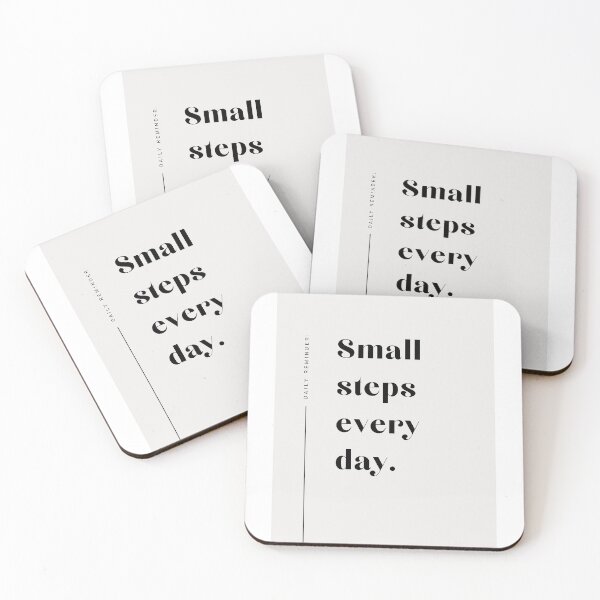 Item preview, Small Steps Every Day – Minimalist Motivational Quote designed and sold by MasePrints.