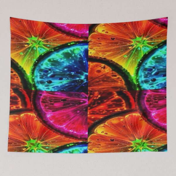 Item preview, Colorful neon citrus lemon slices designed and sold by NivyasArtistry.