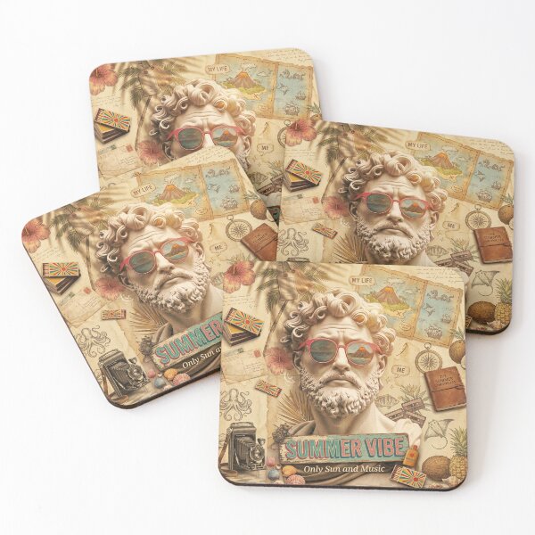 Item preview, Retro Summer Vibe Classical Statue in Sunglasses Vintage Collage designed and sold by ern vintage store.
