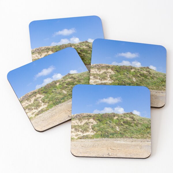 Item preview, Coastal Dune Landscape With Sandy Cliffs, Green Vegetation and Bright Blue Sky on a Sunny Day designed and sold by Nmallia.
