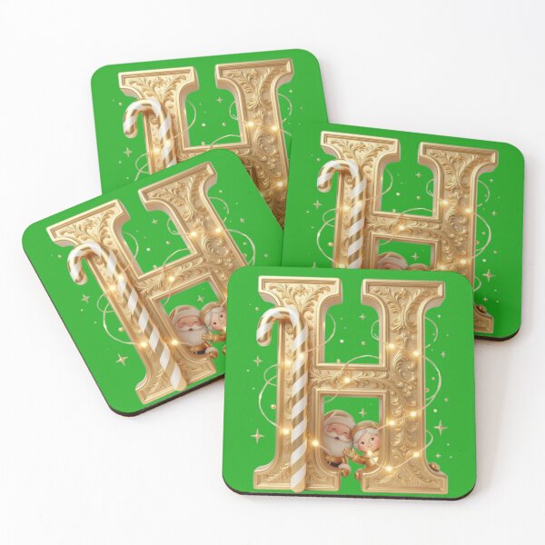 Item preview, Letter H Christmas Gold: 3D Luxury Holiday Initial designed and sold by ChaosModeArt.
