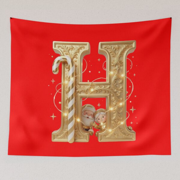 Item preview, Letter H Christmas Gold: 3D Luxury Holiday Initial designed and sold by ChaosModeArt.