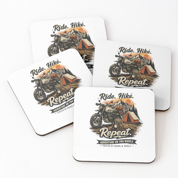 Item preview, Ride Hike Repeat. Adventure on Two Wheels - Vintage Motorcycle Camping designed and sold by KRBN-Studio.