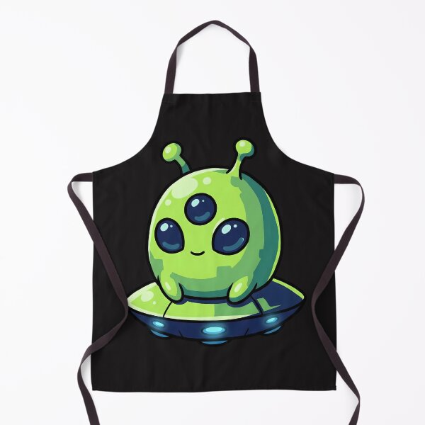 Item preview, Cute Three‑Eyed Alien on UFO designed and sold by AwesomeBeyondLimits.