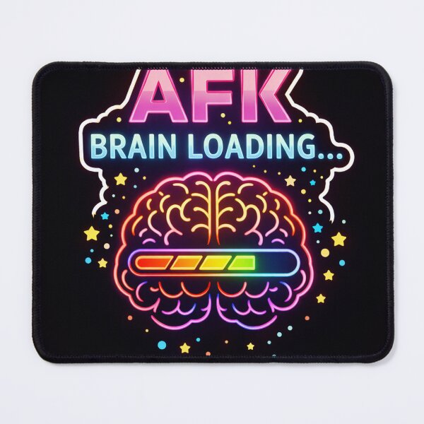 Item preview, AFK Brain Loading Gamer Sticker – Funny Gaming Meme Neon Aesthetic designed and sold by NexArtify.