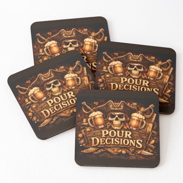 Item preview, Pour Decisions Captain Pirate Skull Logo — Tavern Bar Official Art designed and sold by A Sinister Sly.