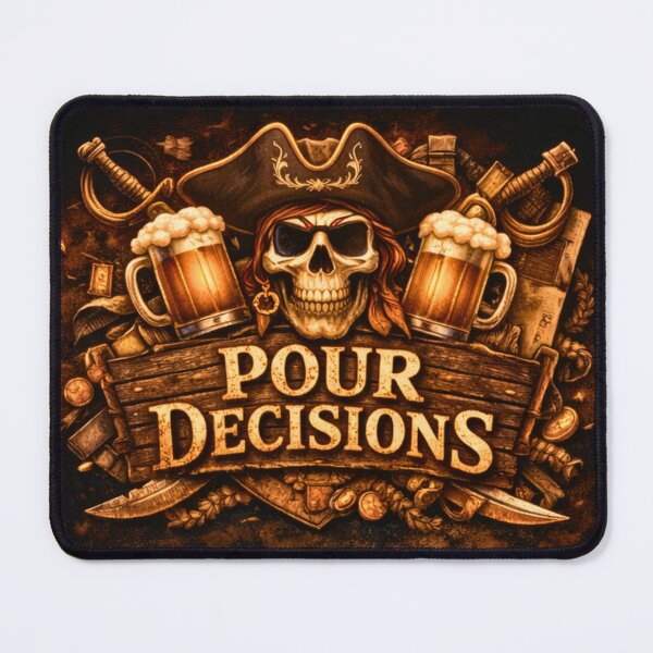 Item preview, Pour Decisions Captain Pirate Skull Logo — Tavern Bar Official Art designed and sold by A Sinister Sly.