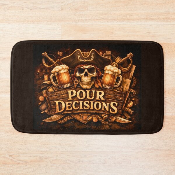 Item preview, Pour Decisions Captain Pirate Skull Logo — Tavern Bar Official Art designed and sold by A Sinister Sly.