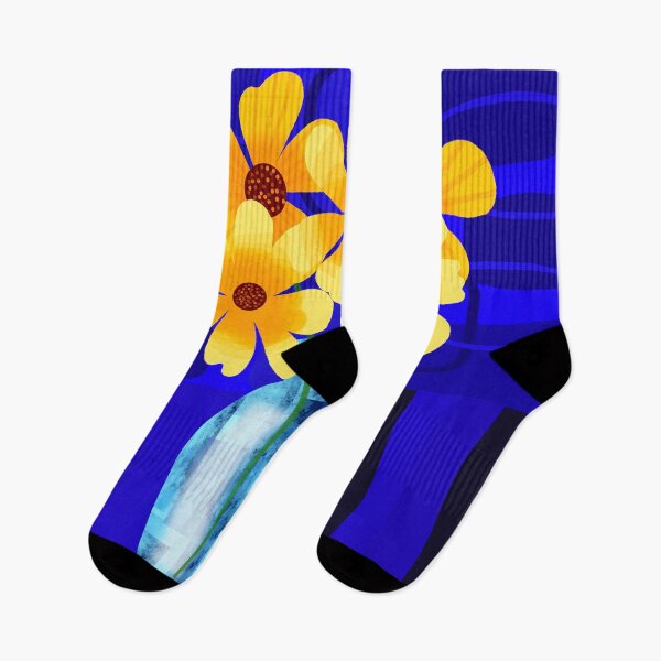 Item preview, Vibrant Yellow Flowers in a Blue Vase designed and sold by Andrew  Hitchen.