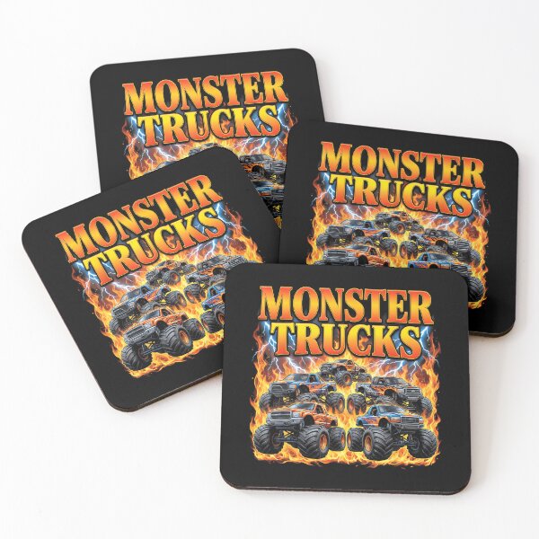 Item preview, Monster Trucks 90s Bootleg Vintage Style Fire Lightning designed and sold by PaulTSchafer.