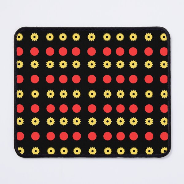 Item preview, Yellow Cogs and Red Circles on Black background pattern designed and sold by fev-rocks.