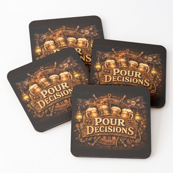 Item preview, Pour Decisions Pirate Ship Logo — Nautical Bar Official Art designed and sold by A Sinister Sly.