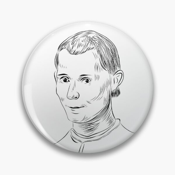 Item preview, Niccolò Machiavelli Portrait – Renaissance Philosopher Sticker designed and sold by Causa-Cognita.