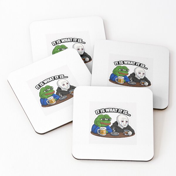 Item preview, It Is What It Is Meme Sticker | Sad Pepe & Wojak Funny Relatable Sticker designed and sold by Humpty143.