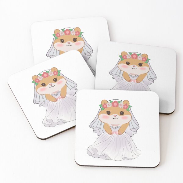 Item preview, Cute Hamster Bride Sticker -Kawaii Wedding Animal -Floral Crown Bridal Cartoon designed and sold by pn_terest.