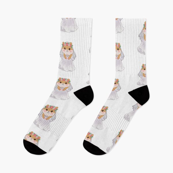 Item preview, Cute Hamster Bride Sticker -Kawaii Wedding Animal -Floral Crown Bridal Cartoon designed and sold by pn_terest.
