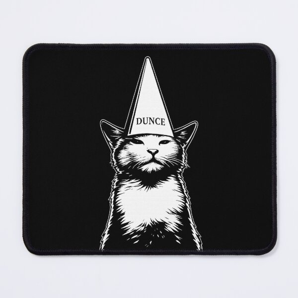 Item preview, Dunce Cat Wearing Dunce Cap - Funny Grumpy Cat Meme Art Sticker designed and sold by MaxLevelMerch.