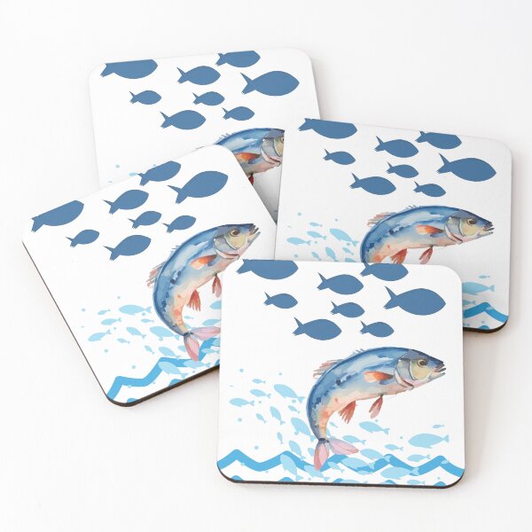 Item preview, Copy of Jumping Fish Ocean Illustration – Blue Sea Life Design designed and sold by ElartedeNoel.