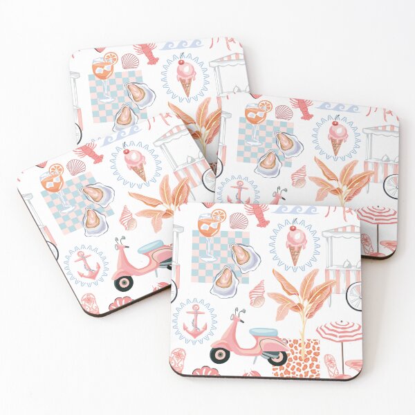 Item preview, Pink Italian cafe, scooter, gelato pattern designed and sold by anyuka.