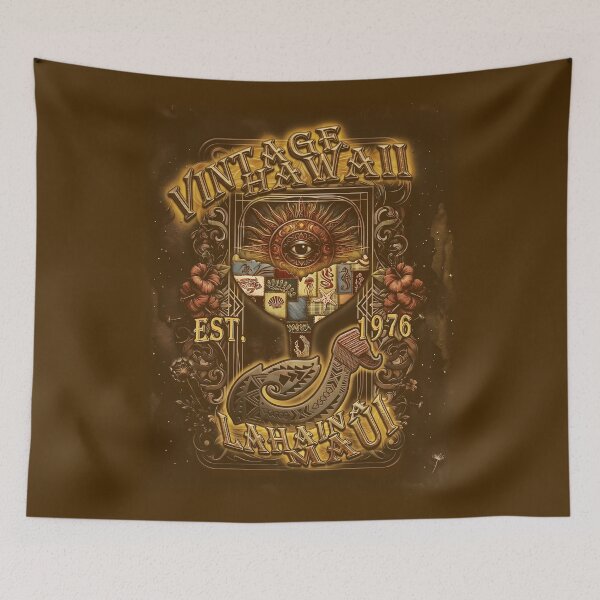 Item preview, Vintage Hawaii Est. 1976 – Lahaina Maui Patchwork Whale Tail Heritage Badge designed and sold by sunnthreads.
