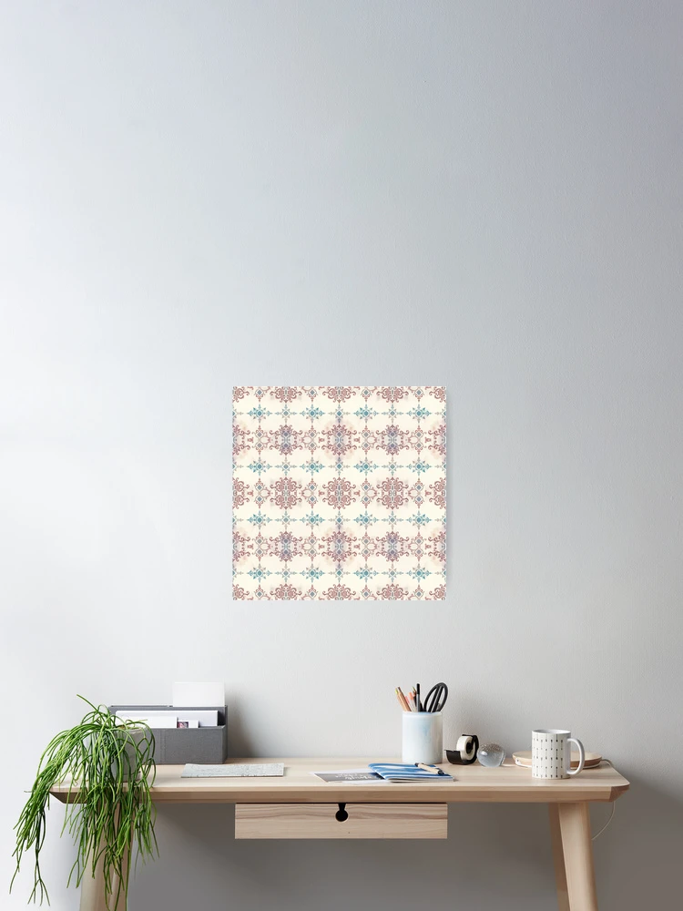 Thumbnail 2 of 3, Poster, Muted Scrollwork Abstract Pattern designed and sold by Sachie's Studio.