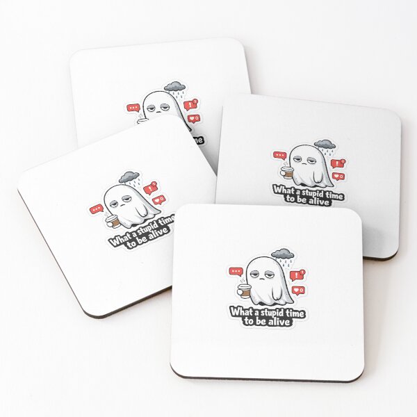 Item preview, What a Stupid Time to Be Alive Funny Ghost Sticker, Relatable Meme Aesthetic Sticker designed and sold by Humpty143.