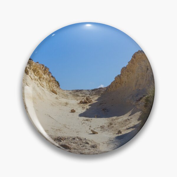 Item preview, Rocky Coastal Path Leading Up Through Scrubland Under A Bright Blue Sky With Puffy Clouds designed and sold by Nmallia.