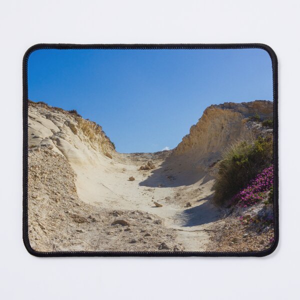 Item preview, Rocky Coastal Path Leading Up Through Scrubland Under A Bright Blue Sky With Puffy Clouds designed and sold by Nmallia.