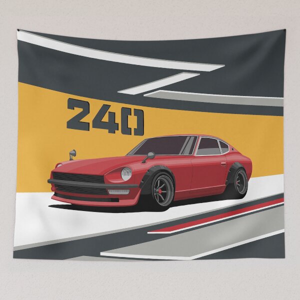 Item preview, 240Z Red illustration  designed and sold by ElseWorldDesign.
