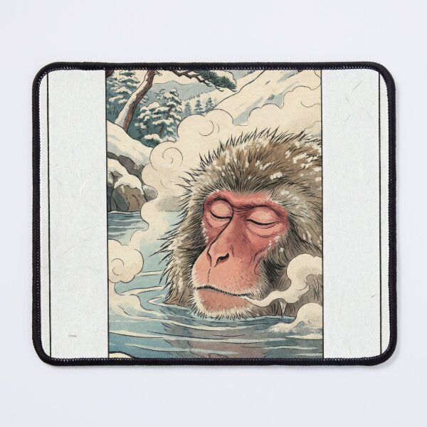 Item preview, Serene Snow Monkey in Onsen designed and sold by Maangata Art.