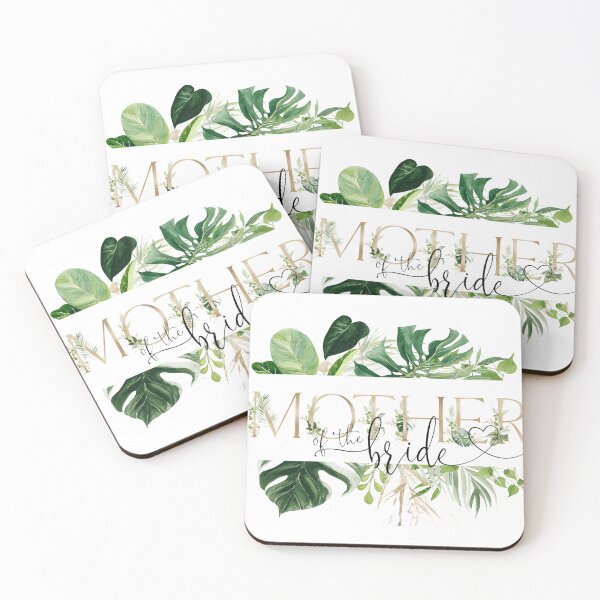 Item preview, Mother of the Bride Elegant Tropical Gold Typography with Monstera Leaves – Wedding Gift designed and sold by Marty Party .