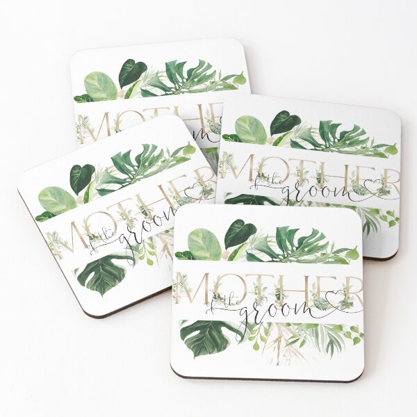 Item preview, Mother of the Groom Elegant Tropical Gold Typography with Monstera Leaves – Wedding Gift designed and sold by Marty Party .