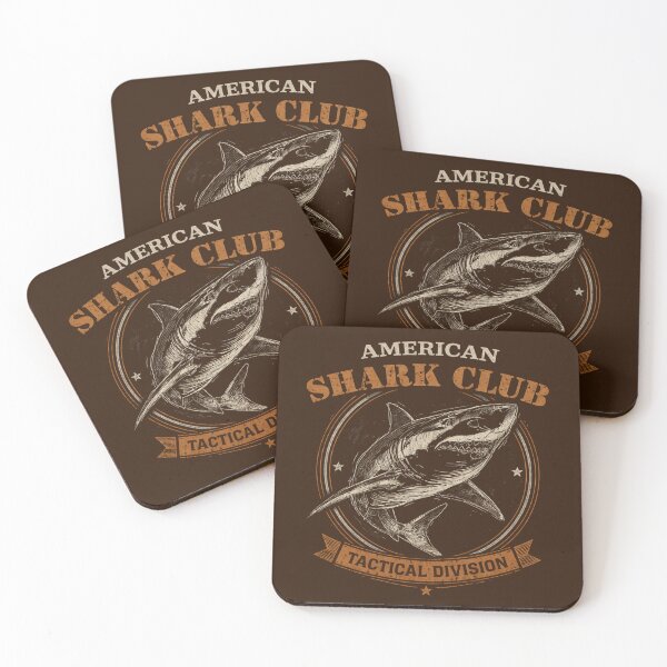 Item preview, American Shark Club Tactical Division T-Shirt – Vintage Shark Badge Graphic, Military Style Great White Shark Tee designed and sold by HOUSE OF TIST.